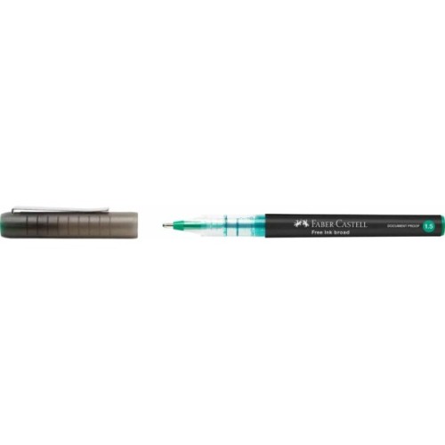 Ролер Faber-Castell Free Ink rollerball, колір чорнила зелений, 1,5 мм, одноразовий (31342)