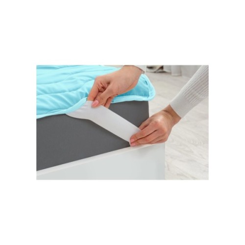 Наматрацник MirSon Eco Light №1725 Silk Air-line на резинці по кутках Blue 80x160 см (2200002890809)