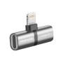 Перехідник Lightning M to 2xLightning F Audiо + Charge Promate (ihinge-lt.grey)