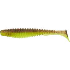 Силікон рибальський FishUP U-Shad 4" 203 - Green Pumpkin/Flo Chartreuse (8шт/уп) (1864.11.20)