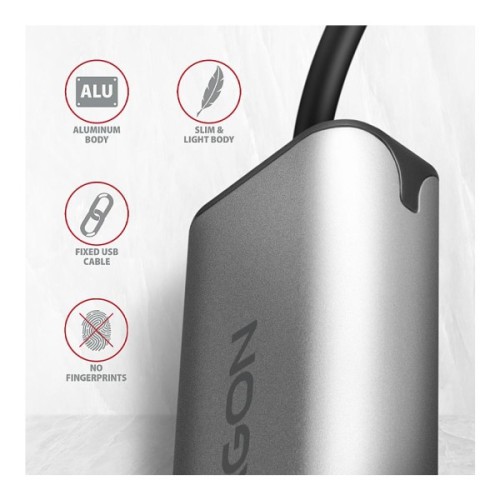 Перехідник USB-C to RJ45 Ethernet 2500Mbps gray AXAGON (ADE-25RC)