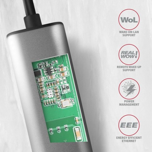 Перехідник USB-C to RJ45 Ethernet 2500Mbps gray AXAGON (ADE-25RC)
