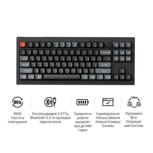 Клавіатура Keychron V3 Ultra Keychron Red Switch RGB UA Black (V3U-D1-UA)