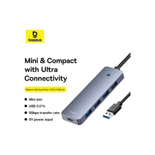 Концентратор Baseus USB 3.0 to 4xUSB 3.0 + USB-C gray (B0005280B811-01)