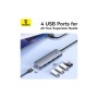 Концентратор Baseus USB 3.0 to 4xUSB 3.0 + USB-C gray (B0005280B811-01)