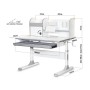 Парта Mealux Edmonton Multicolor Grey з полицею (BD-610 W/МС + G с полкой)