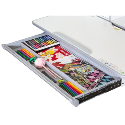 Парта Mealux Edmonton Multicolor Grey з полицею (BD-610 W/МС + G с полкой)