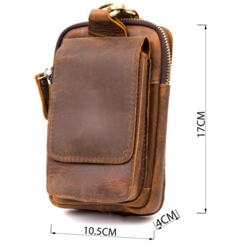 Сумка Vintage На пояс Коричнева (20419)