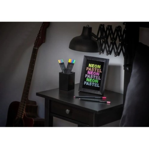 Олівці кольорові Faber-Castell Black Edition colour pencils Neon + Pastel, тригранні. чорне дерево, 12 кольорів (116410) (32083)