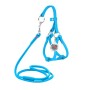 Шлея для собак WAUDOG Glamour з повідцем кругла Д 6 мм А 26-46 см В 30-50 см блакитна (34012)