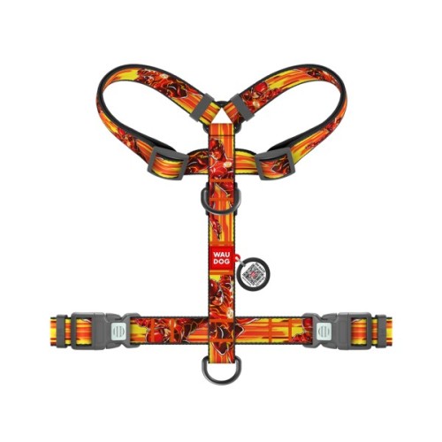 Шлея для собак WAUDOG Nylon H-подібна з QR-паспортом "Швидкість Флеша", пластиковий фастекс М (344-1080)