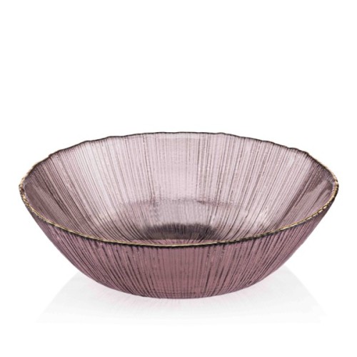 Салатник Ardesto Mallow 20см, скло, рожевий (AR5015)