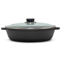 Сковорода Brizoll Monolith чавунна зі скляною кришкою 240х60 мм (M2460U-6)