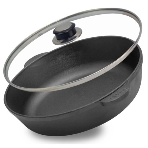 Сковорода Brizoll Monolith чавунна зі скляною кришкою 240х60 мм (M2460U-6)