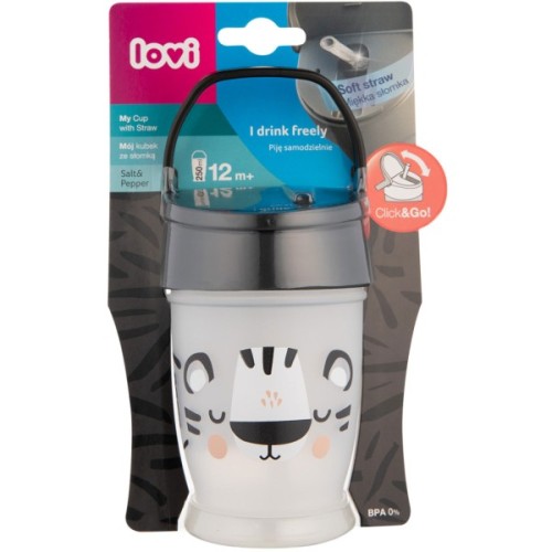 Поїльник-непроливайка Lovi Salt & Pepper із силіконовою трубочкою 250 мл (35/356)