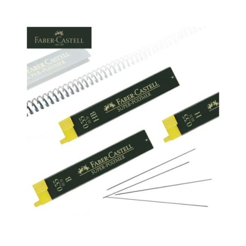 Грифель для механічного олівця Faber-Castell Super-Polymer Н (діаметр 0,35 мм), 12 штук у пеналі (27657)