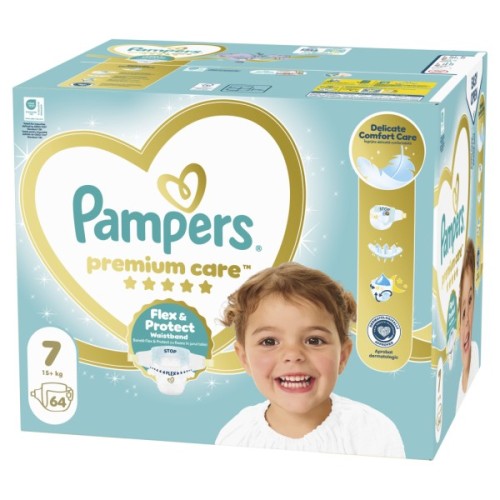 Підгузки Pampers Premium Care Розмір 7 15+ кг 64 шт (8006530260145)