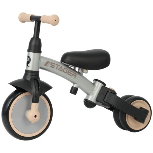 Дитячий велосипед QPlay Stager 3 в 1 з ручкою, біговел, Silver (T80STAGERSilver)