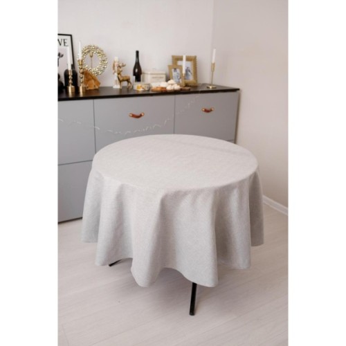 Скатертина Прованс святкова кругла Перлина Silver Dх180 (037606)