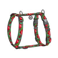 Шлея для собак WAUDOG Nylon анатомічна H-подібна з QR-паспортом "Гранати" пластиковий фастекс, XL (347-4052)