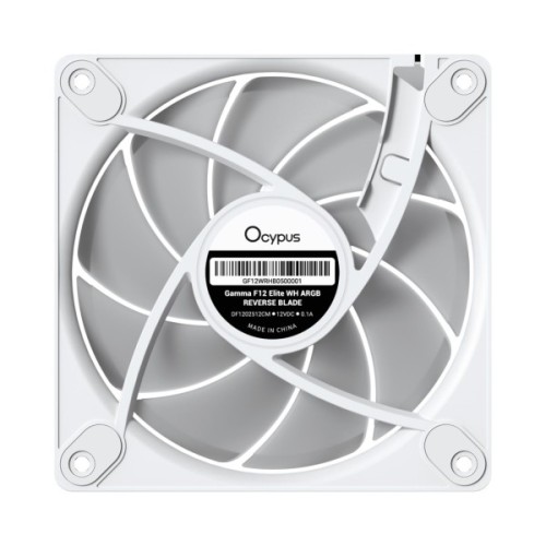 Кулер до корпусу OCYPUS GAMMA F12 ELITE WH ARGB REVERSE BLADE (GAMMA-F12-WH1AM01E-GL)