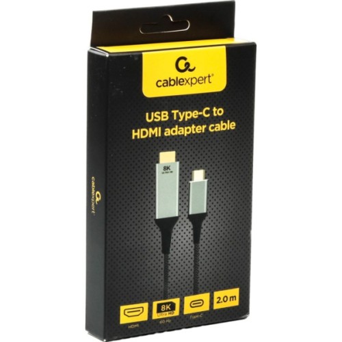 Кабель мультимедійний USB-C to HDMI M 2.0m 8K60Hz Cablexpert (A-CM-HDMIM8K-2M)