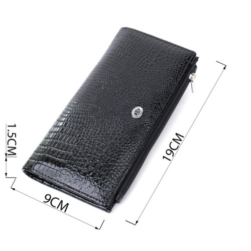 Гаманець ST Leather З натуральної шкіри Чорний (22716)