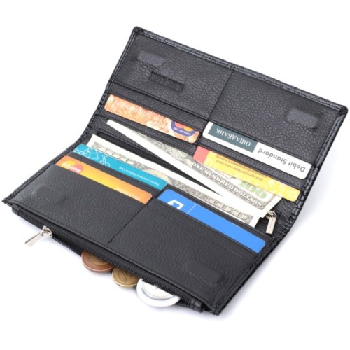 Гаманець ST Leather З натуральної шкіри Чорний (22716)