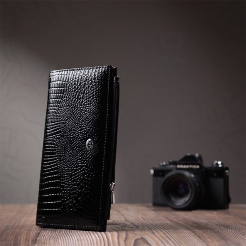 Гаманець ST Leather З натуральної шкіри Чорний (22716)