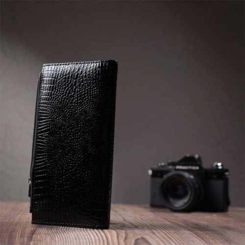 Гаманець ST Leather З натуральної шкіри Чорний (22716)