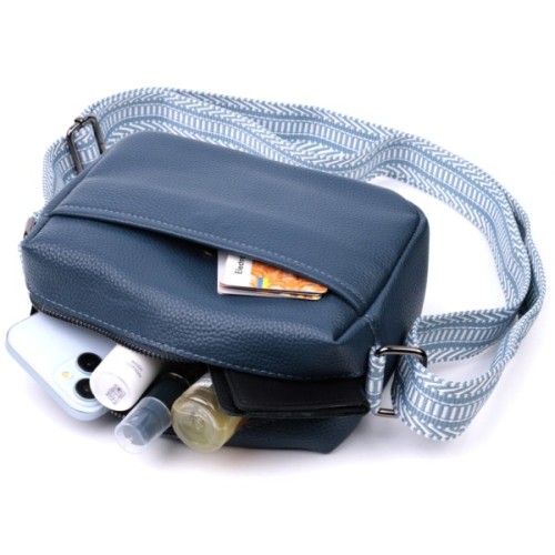 Сумка Vintage З натуральної шкіри Синя (22605)