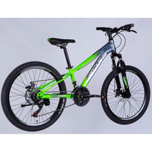 Велосипед Space 24" MARS DD FR рама-11" ST 2026 зелено-сріблястий (OPS-SP-24-057)