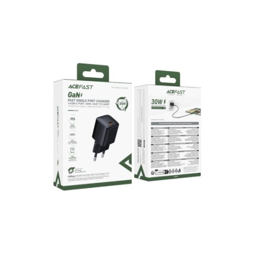 Зарядний пристрій Acefast 1xUSB-C 30W GaN A118 black (6974316284994)