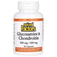 Вітамінно-мінеральний комплекс Natural Factors Глюкозамін та хондроїтин, Glucosamine & Chondroitin, 60 капсул (NFS-02686)