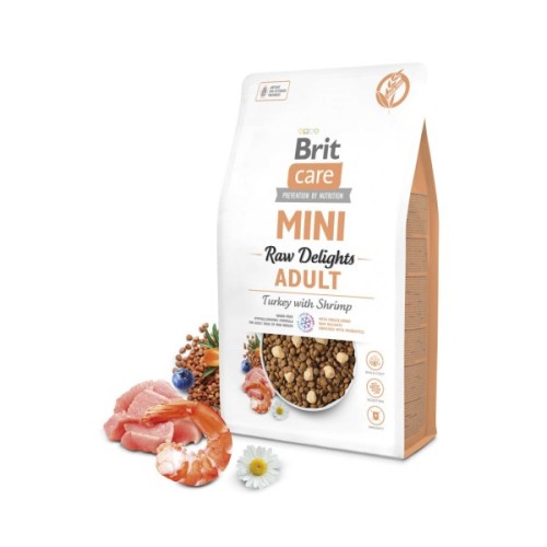 Сухий корм для собак Brit Care Mini Raw Delights Turkey with Shrimp для малих порід 2 кг (8595602571321)