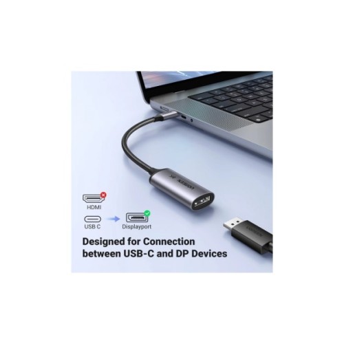 Перехідник USB-C M to DisplayPort F 0.1m 8K60Hz CM654 gray Ugreen (15575)