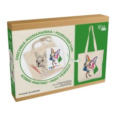 Набір для творчості Rosa Talent екосумка-розмальовка, Яскравий мопс, 38х42 см (4823098541165)