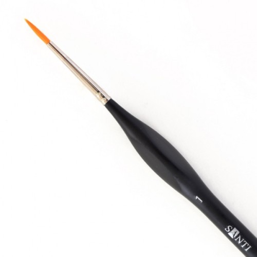 Пензлик для малювання Santi синтетика Sensation, коротка ручка з вигином, кругла, №1 (310772)
