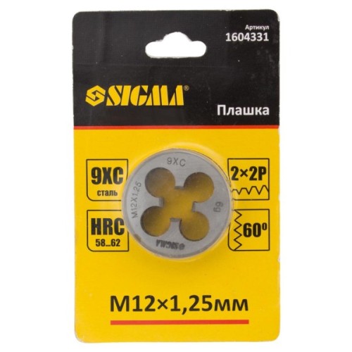 Плашка Sigma М12x1.25мм (1604331)