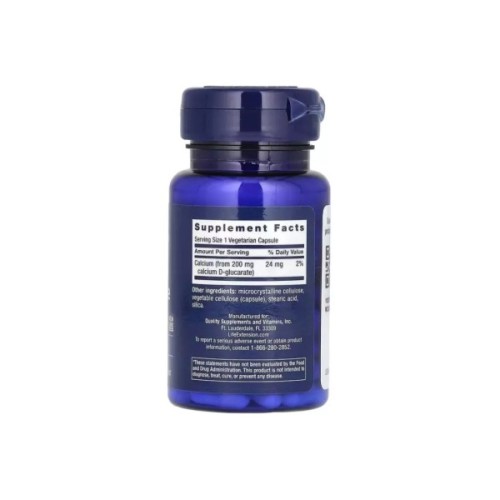 Вітамінно-мінеральний комплекс Life Extension D-глюкарат кальцію, 200 мг, Calcium D-Glucarate, 60 вегетаріанських (LEX-16516)
