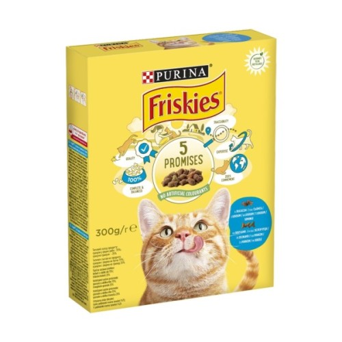 Сухий корм для кішок Purina Friskies зі смаком лосося й овочів 300 г (7613031868063)