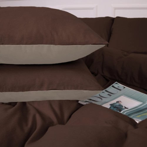 Постільна білизна MirSon 004-003 Cappuchino/Brown Фланель 2x143x210 Сімейний (2200009658013)