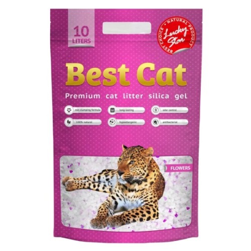Наповнювач для туалету Best Cat Pink Flowers Силікагелевий 10 л (4820281500398)