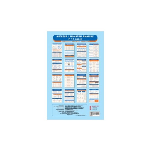 Навчальний довідник Алгебра і початки аналізу. 7-11 класи. Комплект навчальних плакатів. Наочність нового покоління Ранок (9789667494957)