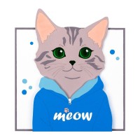 Картина по номерам Rosa Talent 3D Meow МДФ ґрунтоване, 18х20 см (4823098543572)