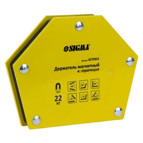 Магніт для зварювання Sigma трапеція 22кг 90x54x54x43мм (30,45,60,75,90,135 °) (4270351)