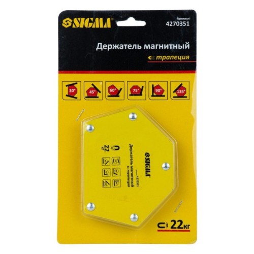 Магніт для зварювання Sigma трапеція 22кг 90x54x54x43мм (30,45,60,75,90,135 °) (4270351)