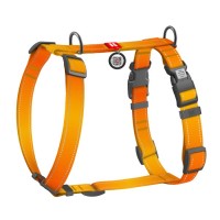 Шлея для собак WAUDOG Nylon Mono анатомічна H-подібна з QR паспортом, пластиковий фастекс, S помаранчева (54564)