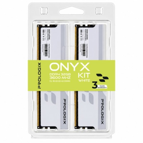 Модуль пам'яті для комп'ютера DDR4 32GB (2x16GB) 3600 MHz Onyx White Prologix (PRO32GB3600YW4K)