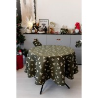 Скатертина Прованс Шапочки на зеленому Dх180 см (036870)